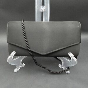 Vintage Lord & Taylor Satin Evening bag Clutch Purse Black